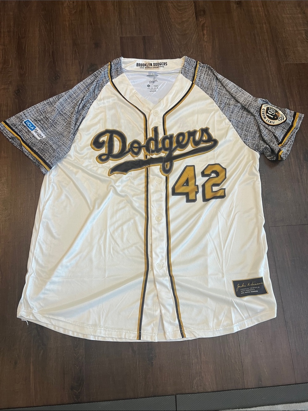 Brooklyn Dodgers 1955 Championship Jersey #42 with championship patch